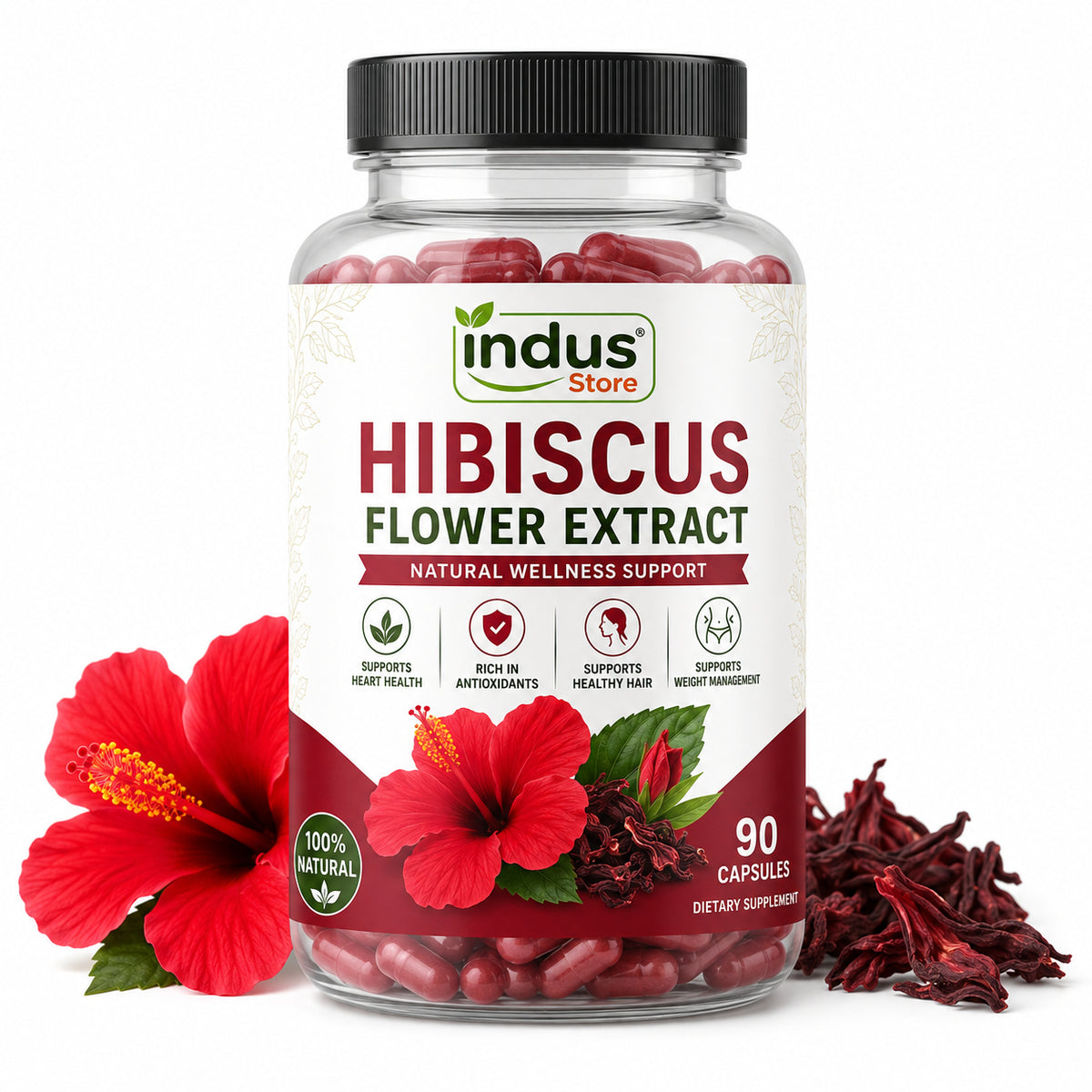 Hibiscus Flower Extract 500mg – 90 Capsules