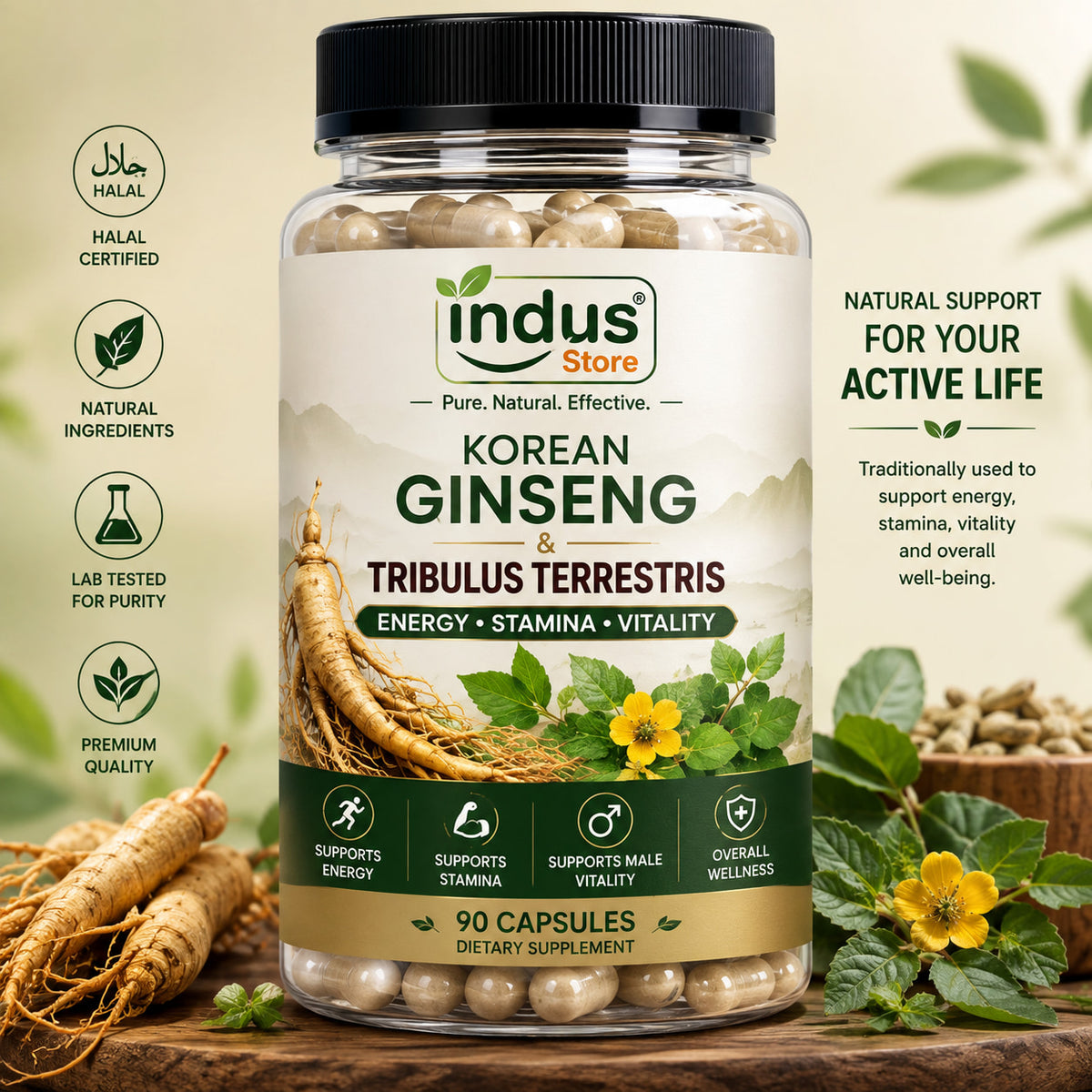 Korean Ginseng & Tribulus Terrestris – 90 Capsules