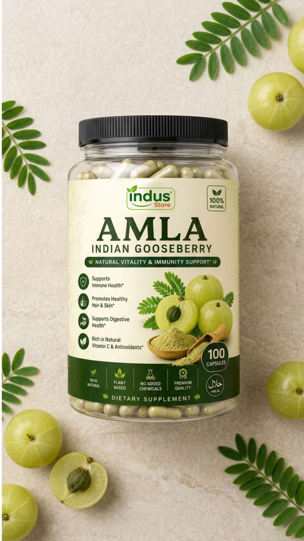 Amla (Indian Gooseberry) Extract 500mg – 100 Capsules
