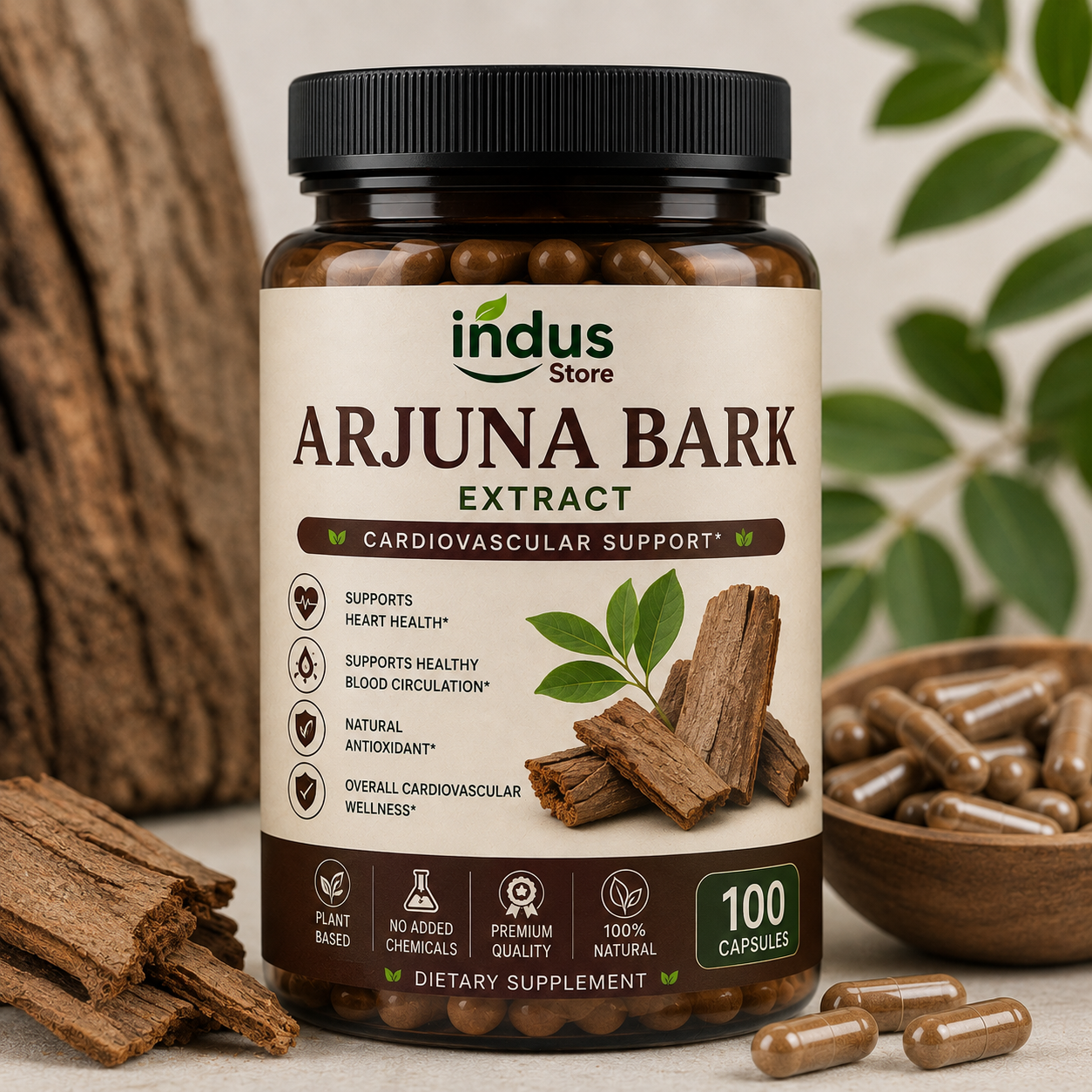 Arjuna Bark Extract, 500 mg, 100 capsules