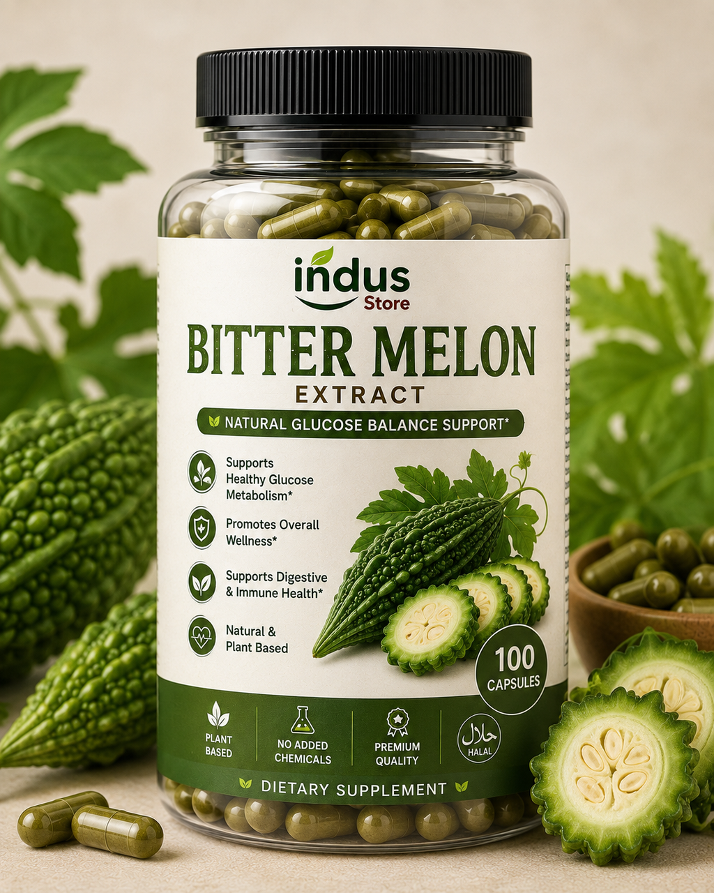 Bitter Melon Fruit Extract 500mg – 100 Capsules