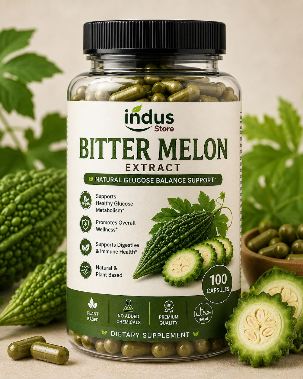 Bitter Melon Fruit Extract 500mg – 100 Capsules