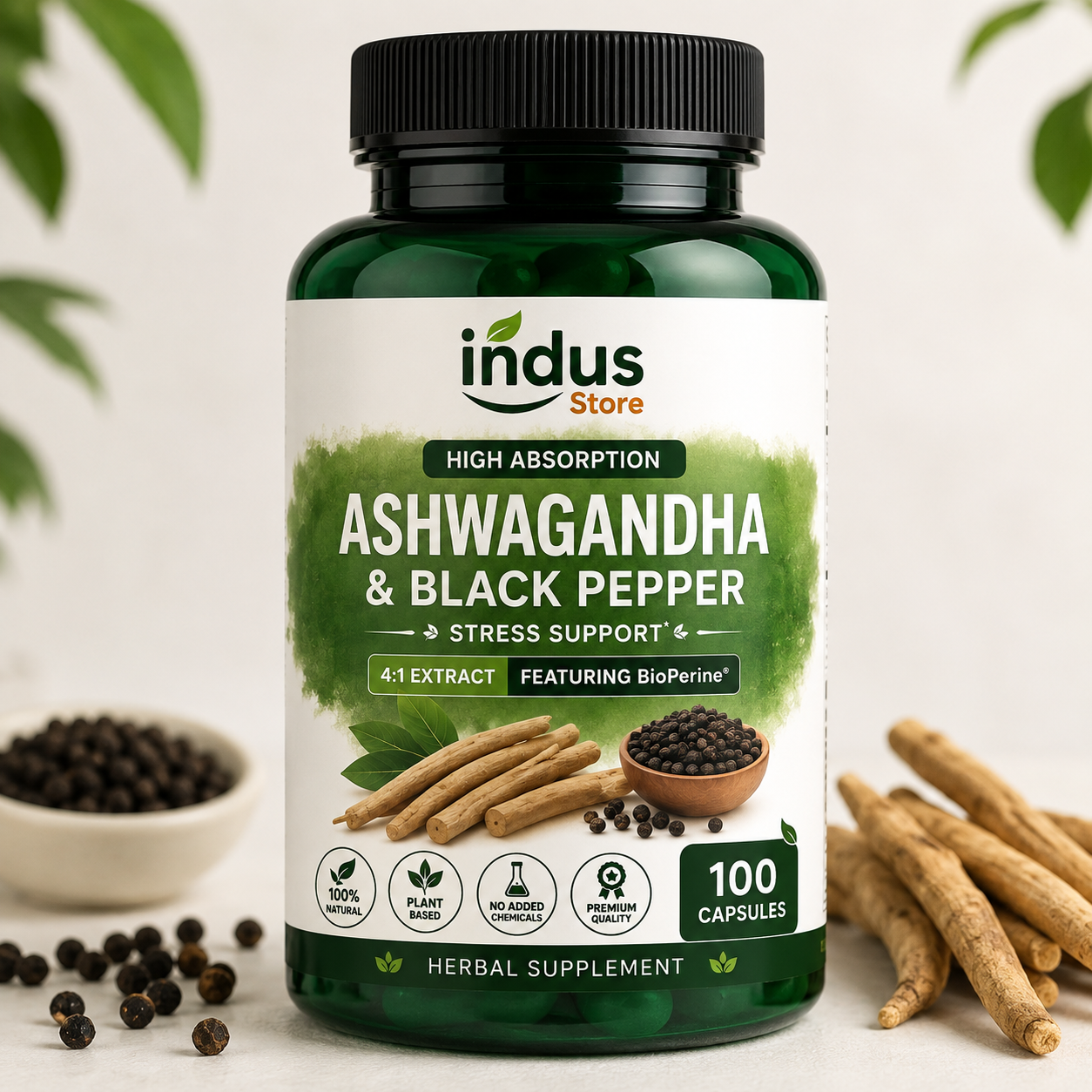 Ashwagandha Root Extract 500 mg – 100 Capsules