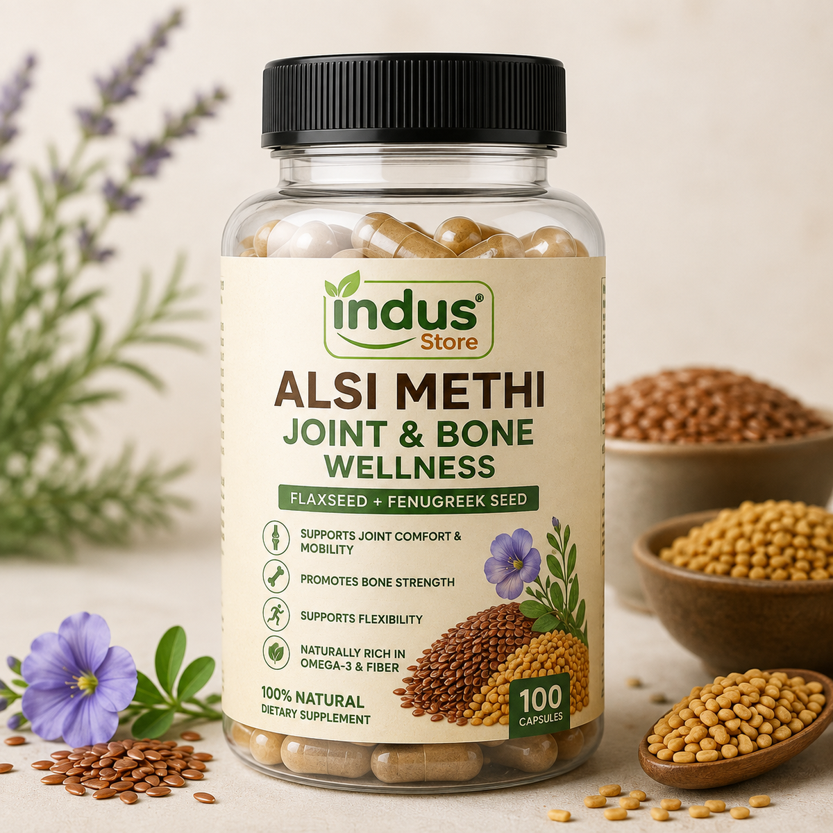 Alsi Methi Joint & Bone Wellness – 100 Capsules